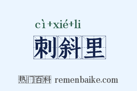 刺斜里是什么意思的图片
